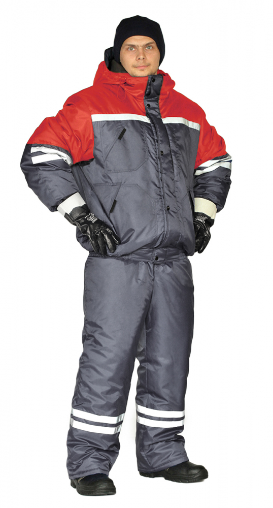 Костюм зимний СТИМ куртка полукомбинезон. цвет: т.синий оранжевый 52-54 рост 170-176 см